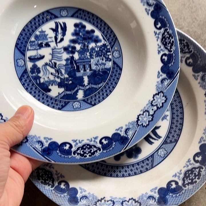 琉璃手工艺品八寸深盘老标两个