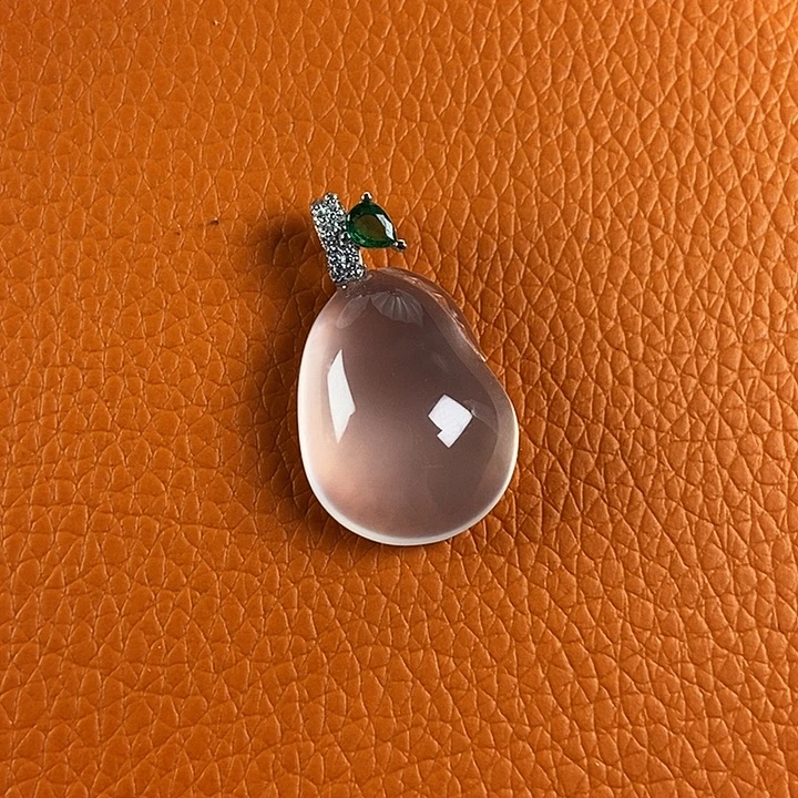 石英质玉银S925镶嵌吊坠(不含链)