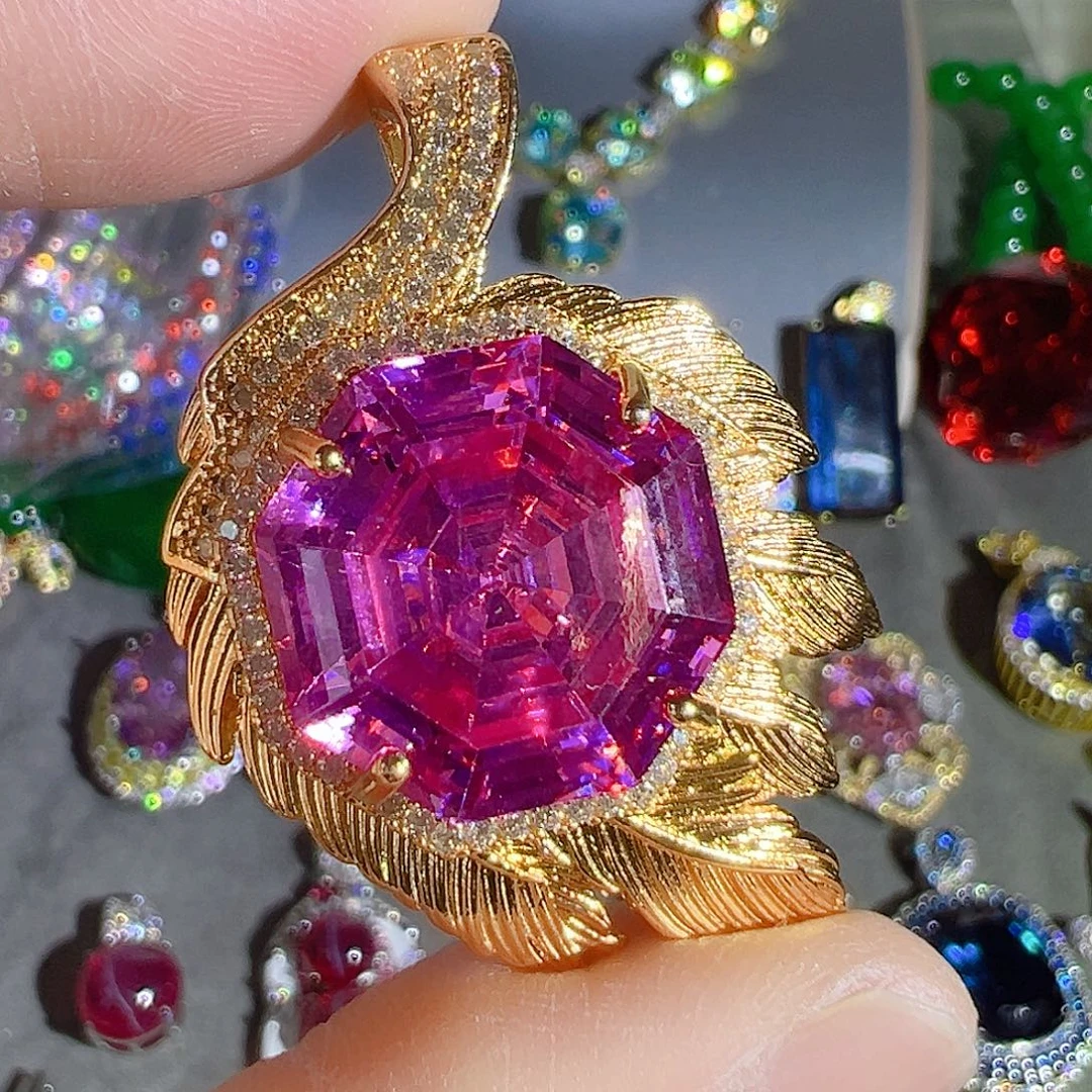 花岗石钨合金红色蓝色吊坠