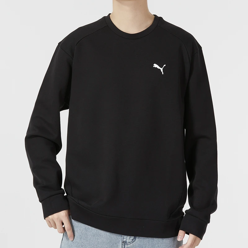 【PUMA授权】彪马黑色圆领卫衣男新款运动服休闲宽松套头衫678368