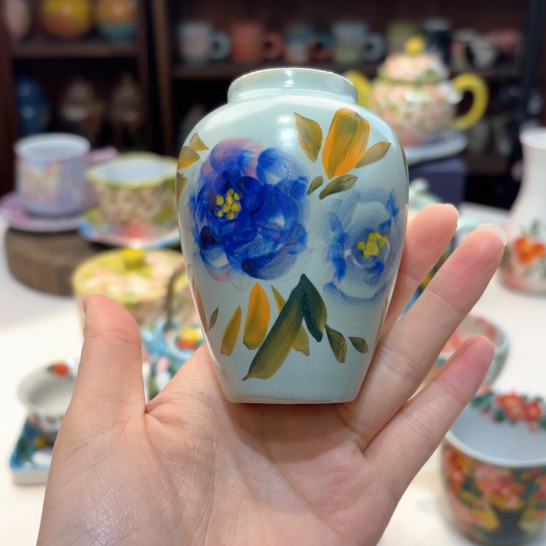 景德镇手绘高温釉下彩陶瓷茶具