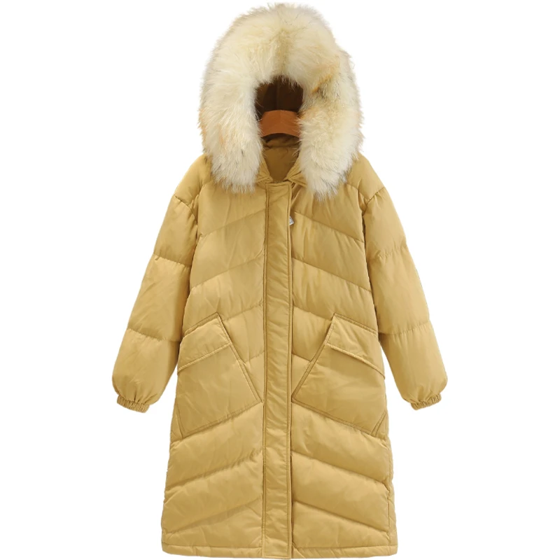 【伍莎-自营】通勤直筒纯色中长款羽绒服#ZYZ38Y005