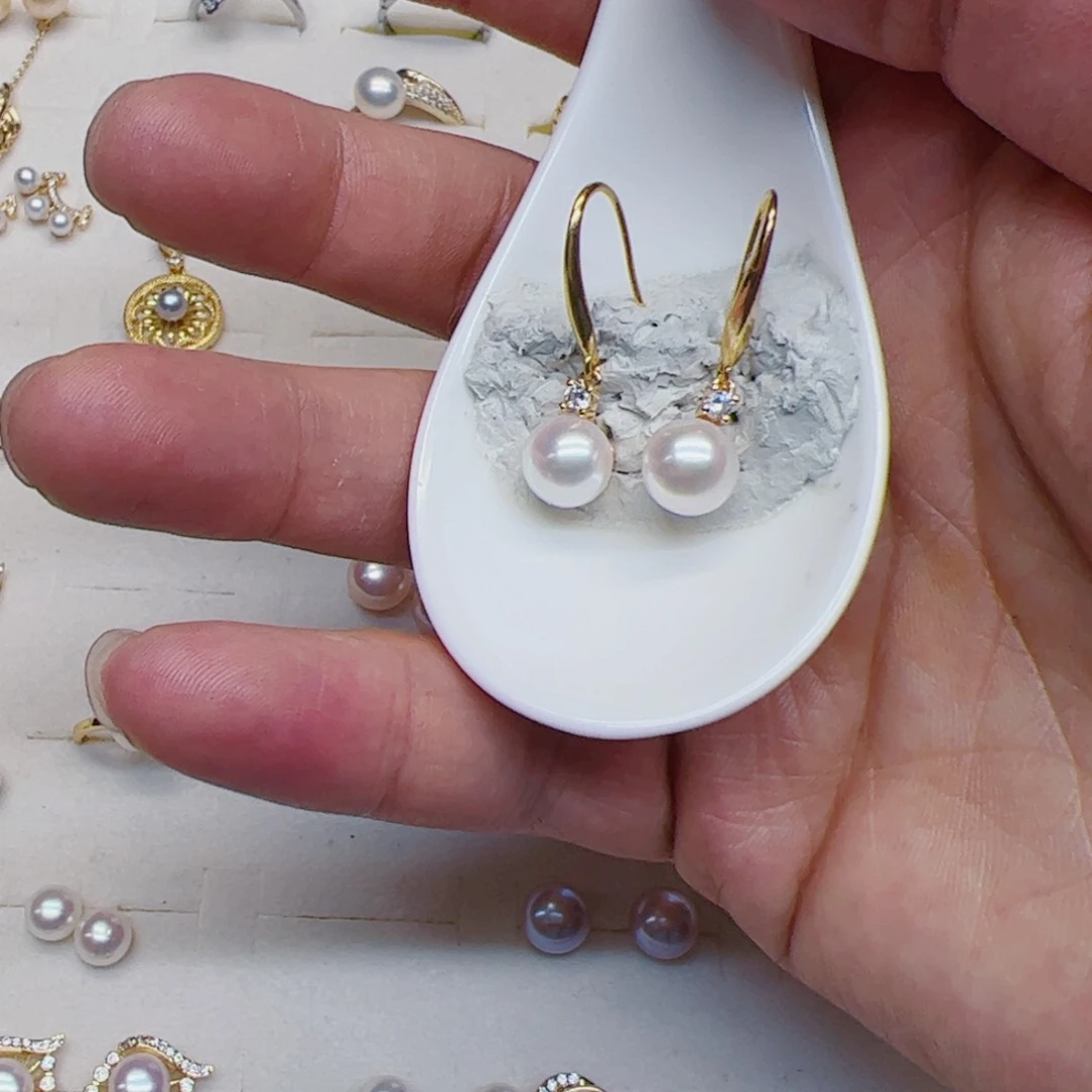 淡水珍珠耳饰合金