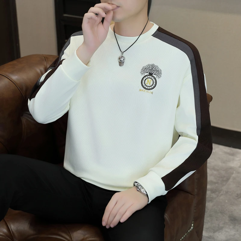 狄佛蒙特新款春秋季卫衣男士时尚潮流百搭帅气打底衫长袖t恤上衣