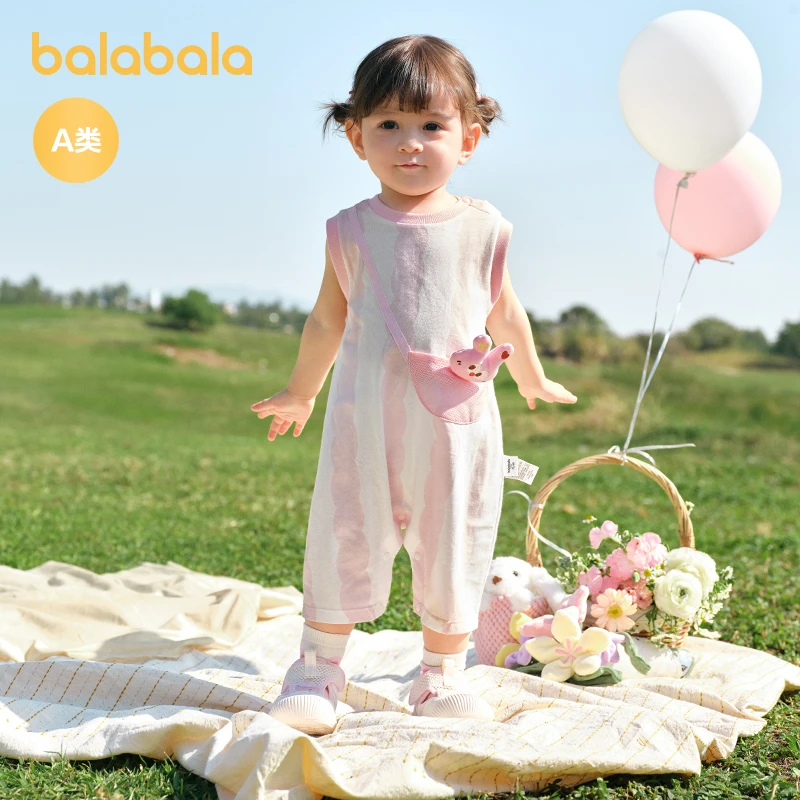 巴拉巴拉宝宝连体衣新生儿外出哈衣爬服宝宝新款夏装全棉舒适可爱