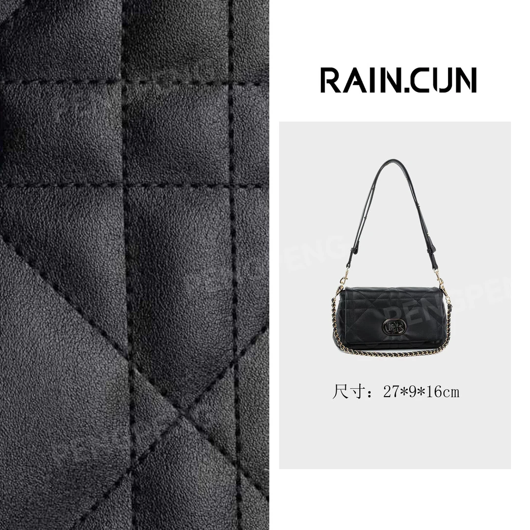 RAIN.CUN QYX-98165-黑色 轻奢女士时尚潮流时尚菱格包