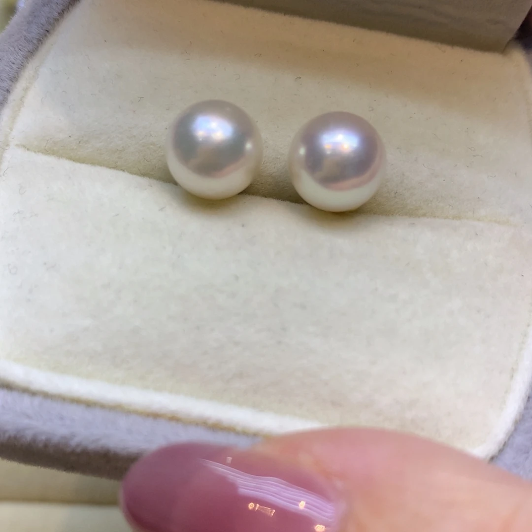 银S925镶嵌耳饰海水珍珠