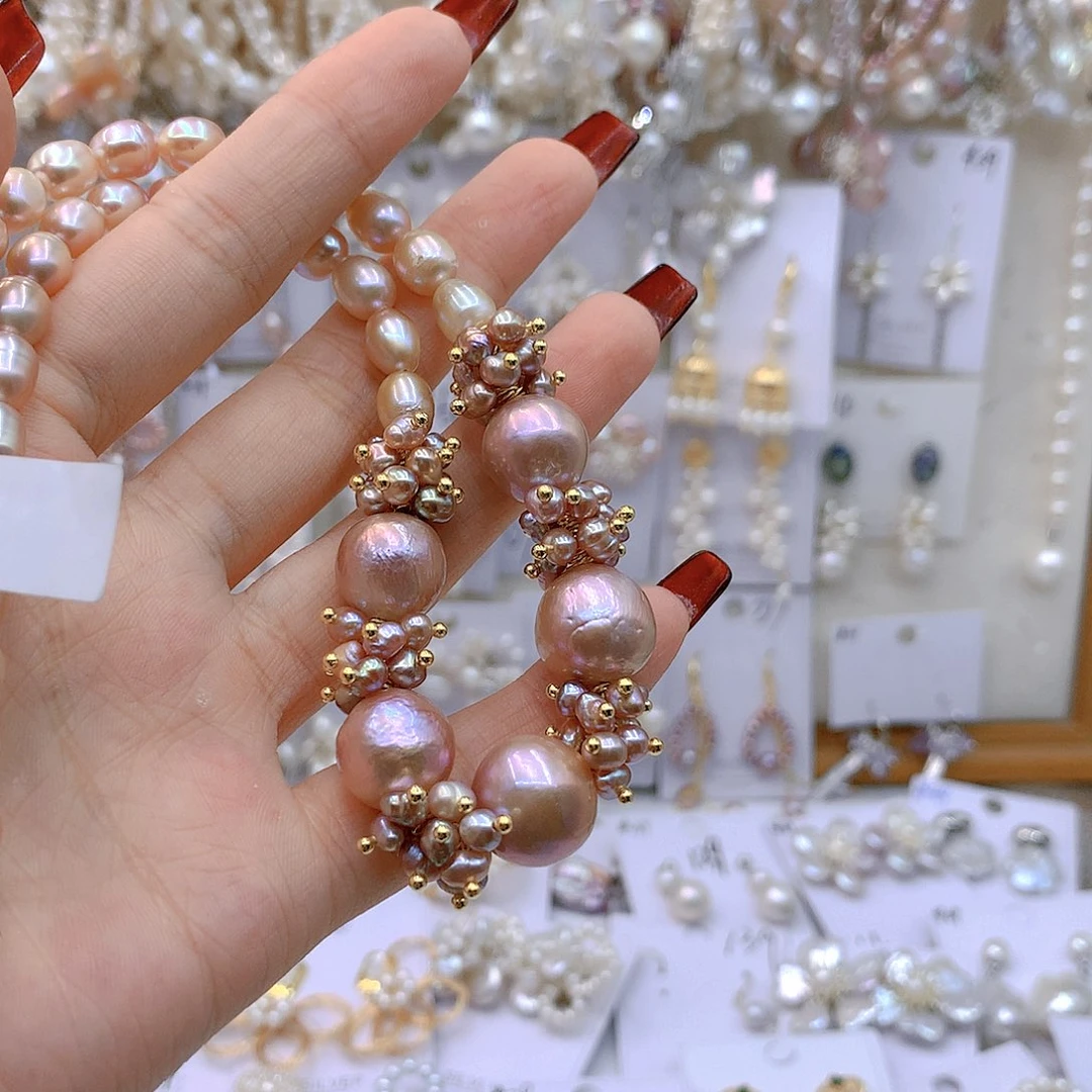 银S925镶嵌淡水珍珠耳饰小*