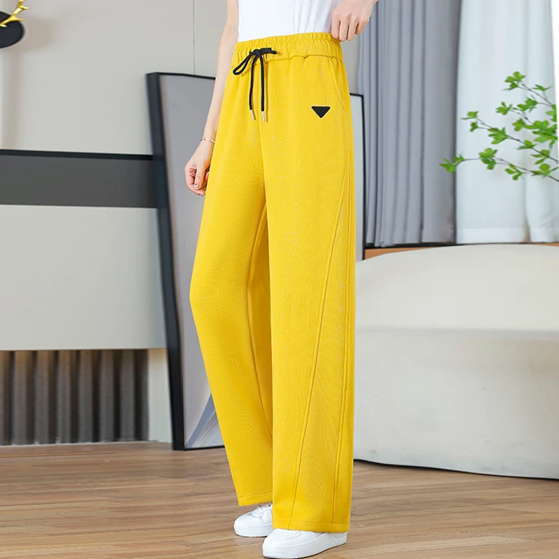 2025春季款新款纯色长裤直筒裤时尚休闲洋气百搭高腰