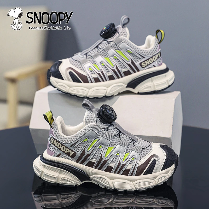 史努比童鞋男宝运动鞋新款网面透气男童跑步鞋轻便软底女童鞋