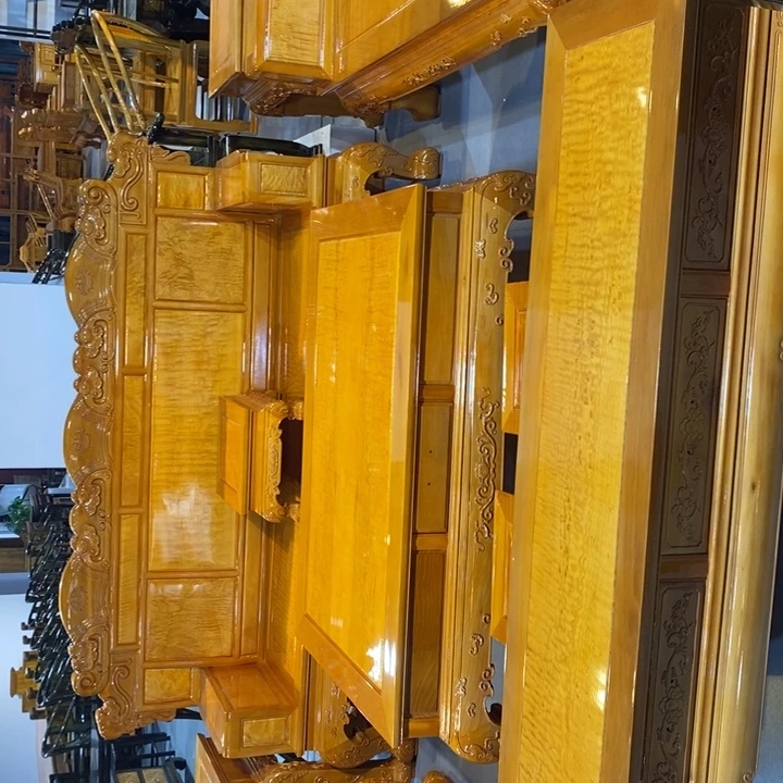 阿***宝楠木春色满园沙发九件套加电视柜