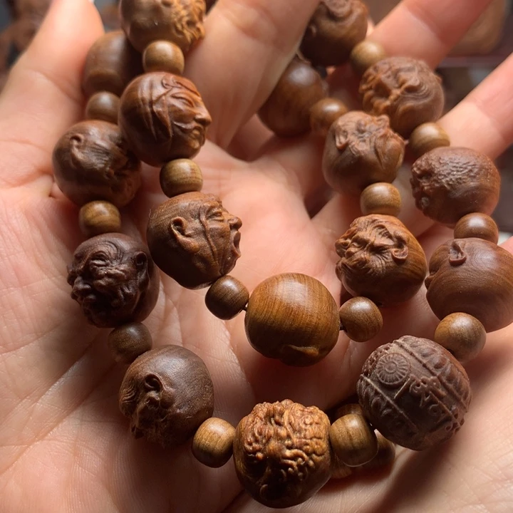 檀香木手串/手链军****）老山檀木18罗汉沉水