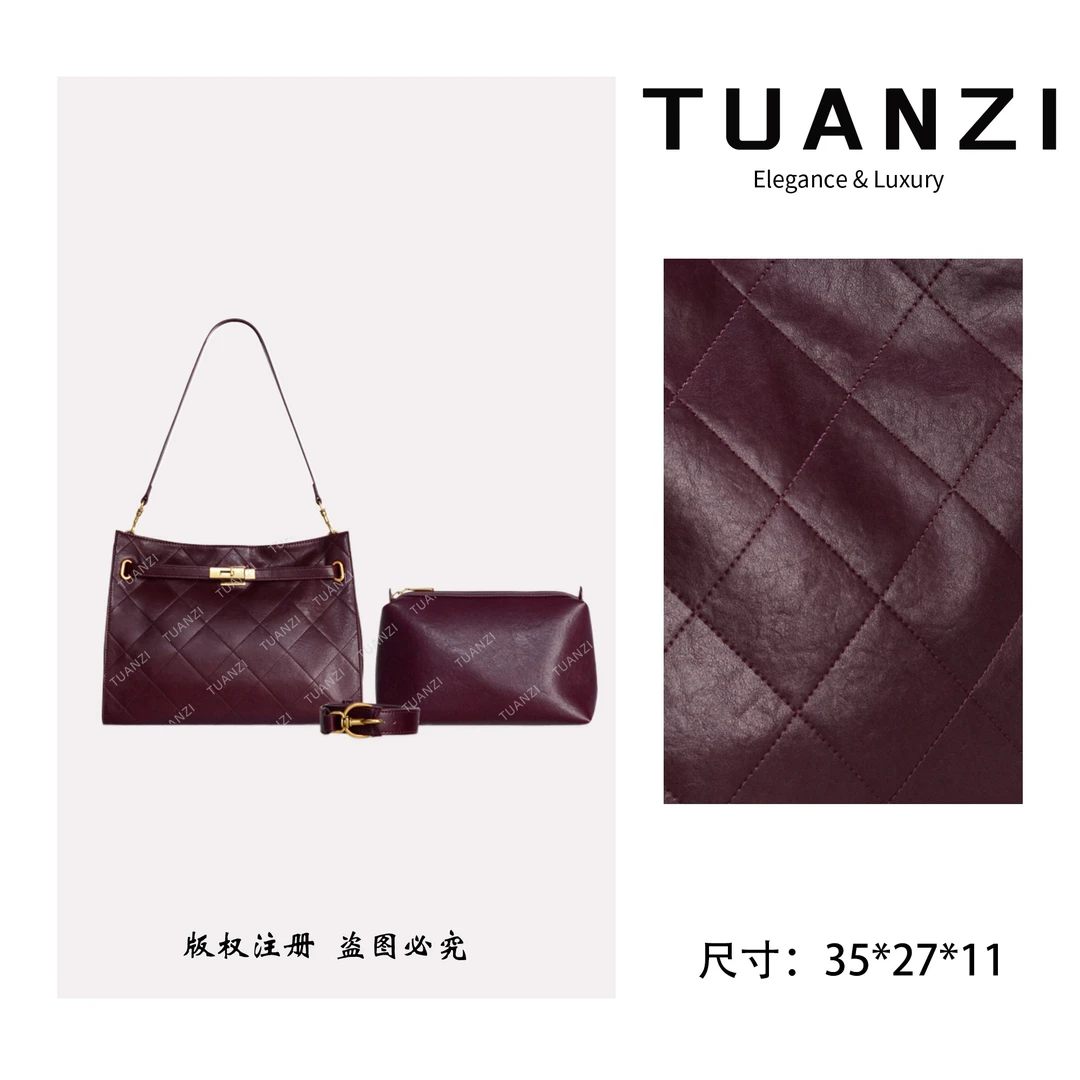TUANZI『高端玩家』秋冬新款35cm原创设计女包 GQ-90171-安可拉红