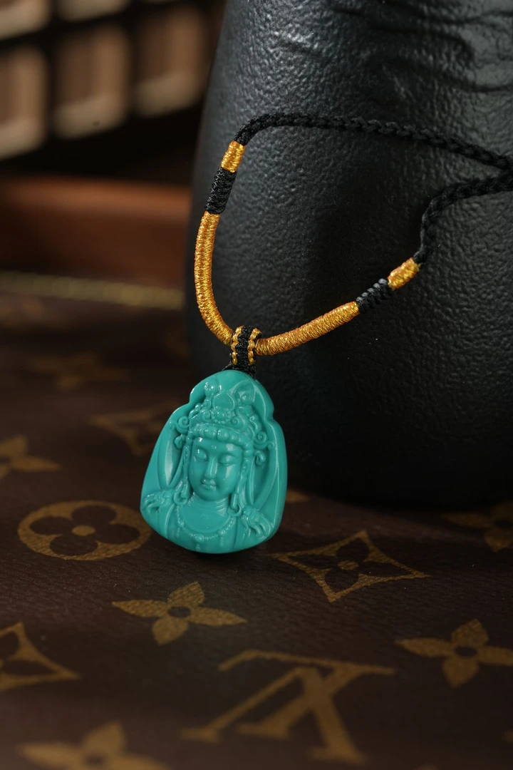 【东方灵玉】原矿绿松石高瓷精品玉化观音2510230048