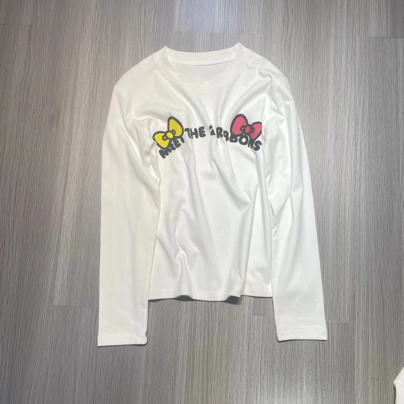 （蝴蝶结一群动物）卡通圆领长袖时尚百搭宽松潮流设计师款