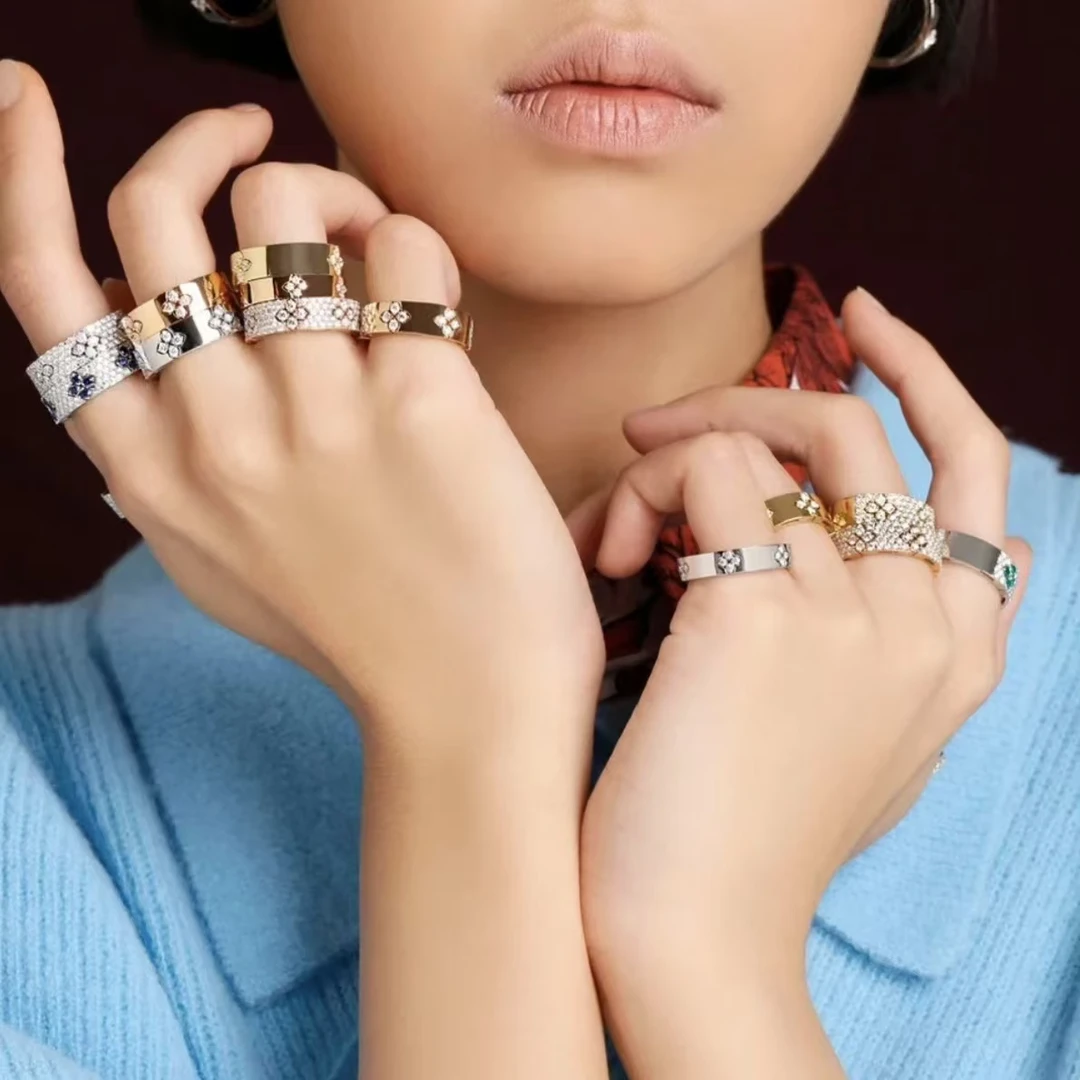 925银戒指 【玫瑰金四叶草】轻奢时尚百搭气质小众高级感最新款戒指