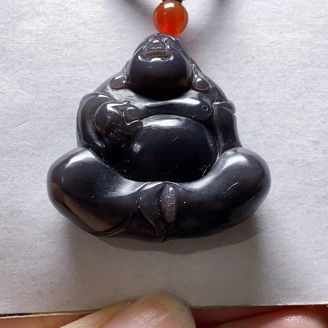 和田玉颈饰帝紫未镶嵌