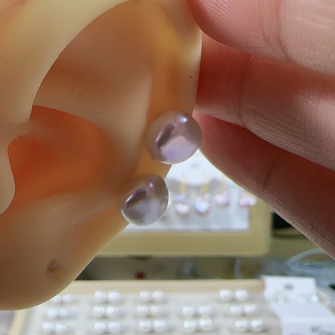 淡水珍珠耳钉银S925镶嵌