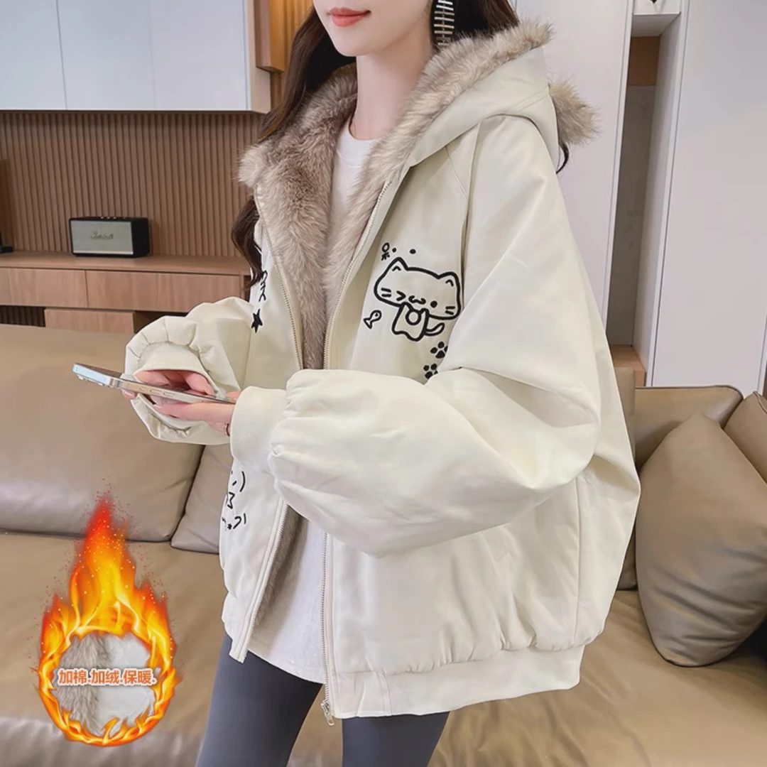 12岁少女大童棉服15初中学生韩系超好看夹棉厚外套女装冬保暖棉衣