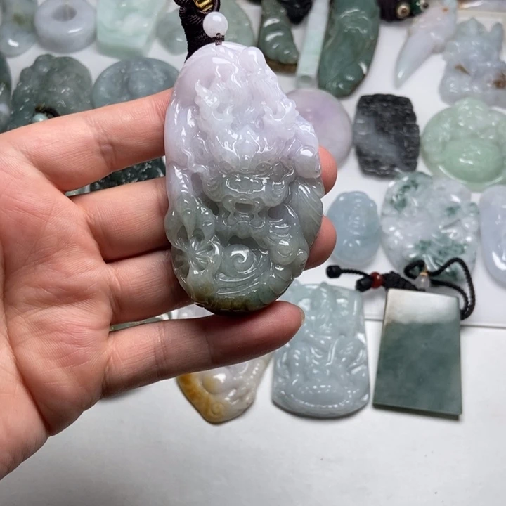 翡翠未镶嵌颈饰龙牌龙牌37