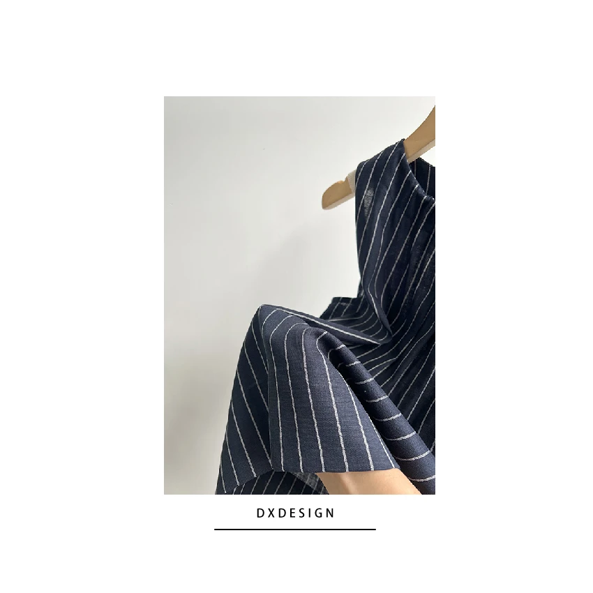 高端线 100亚麻条纹度假圆领宽松显瘦气质无袖上衣性感露背背心女