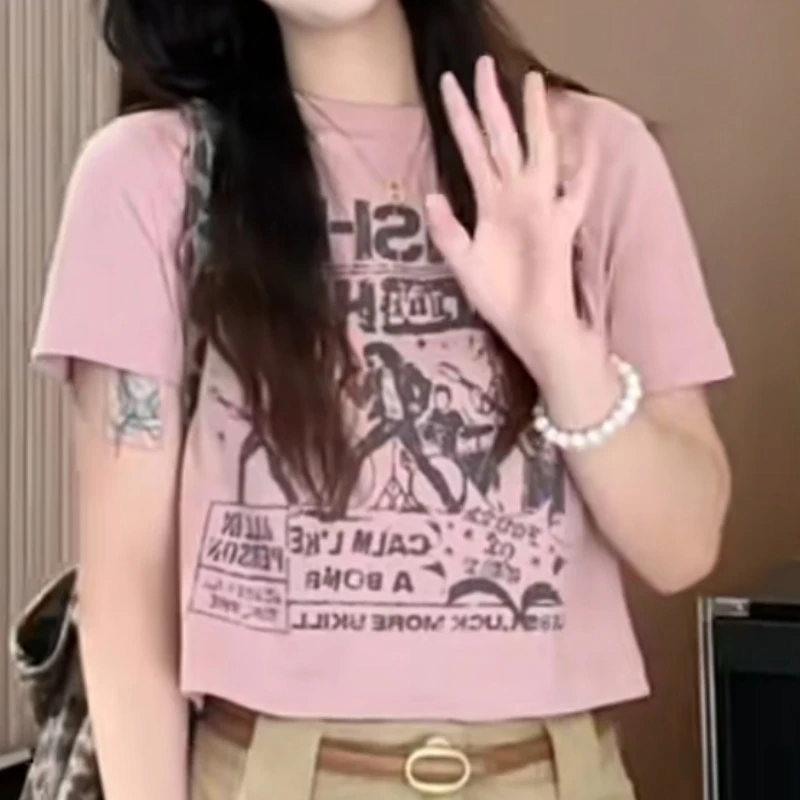 2025新款时尚百搭个性街头减龄休闲显瘦小众短袖T恤LK2505589