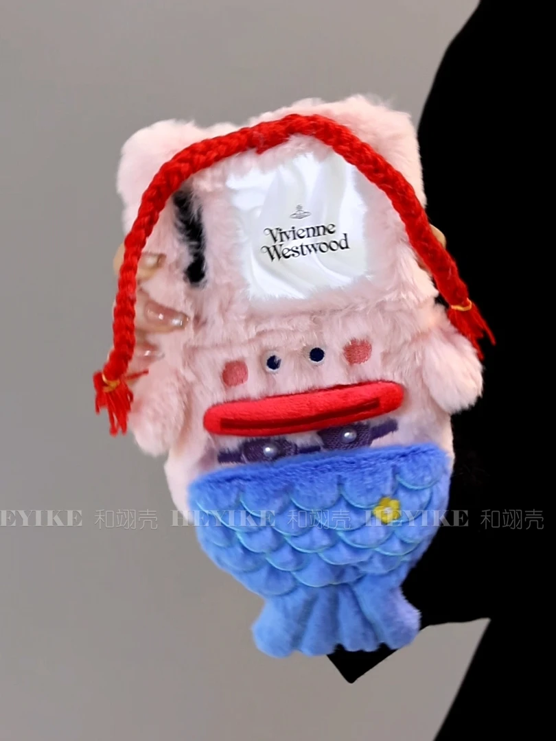 潮玩毛绒公仔适用华为purax手机壳典藏版小米mixflip2折叠zflip7