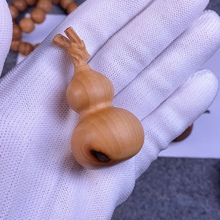 吊坠檀香木老山檀香雕刻龙头大葫芦微瑕