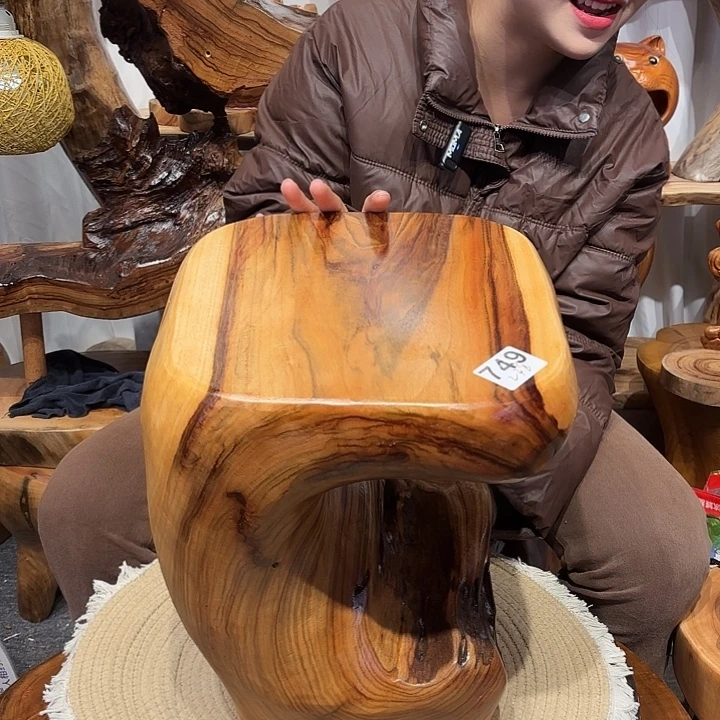 香樟木香樟木根雕凳子一物一拍编号749长27宽26高36