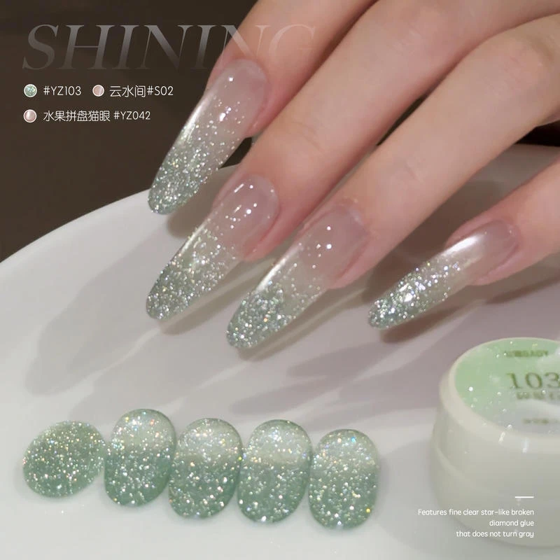 幼崽罐碎星石指甲油胶2025年新款高级感爆闪碎钻美甲店专用甲油胶