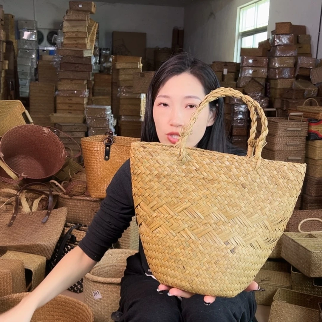 草编包/草编收纳盒带瑕疵