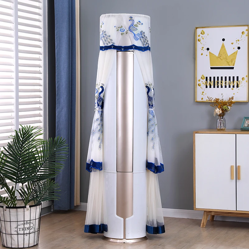 立式圆形空调通用空调罩开机不取刺绣蕾丝柜机客厅圆柱形