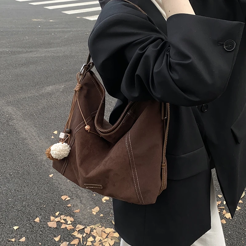 复古大容量包包女高级质感潮时尚休闲简约托特包韩国单肩斜挎包