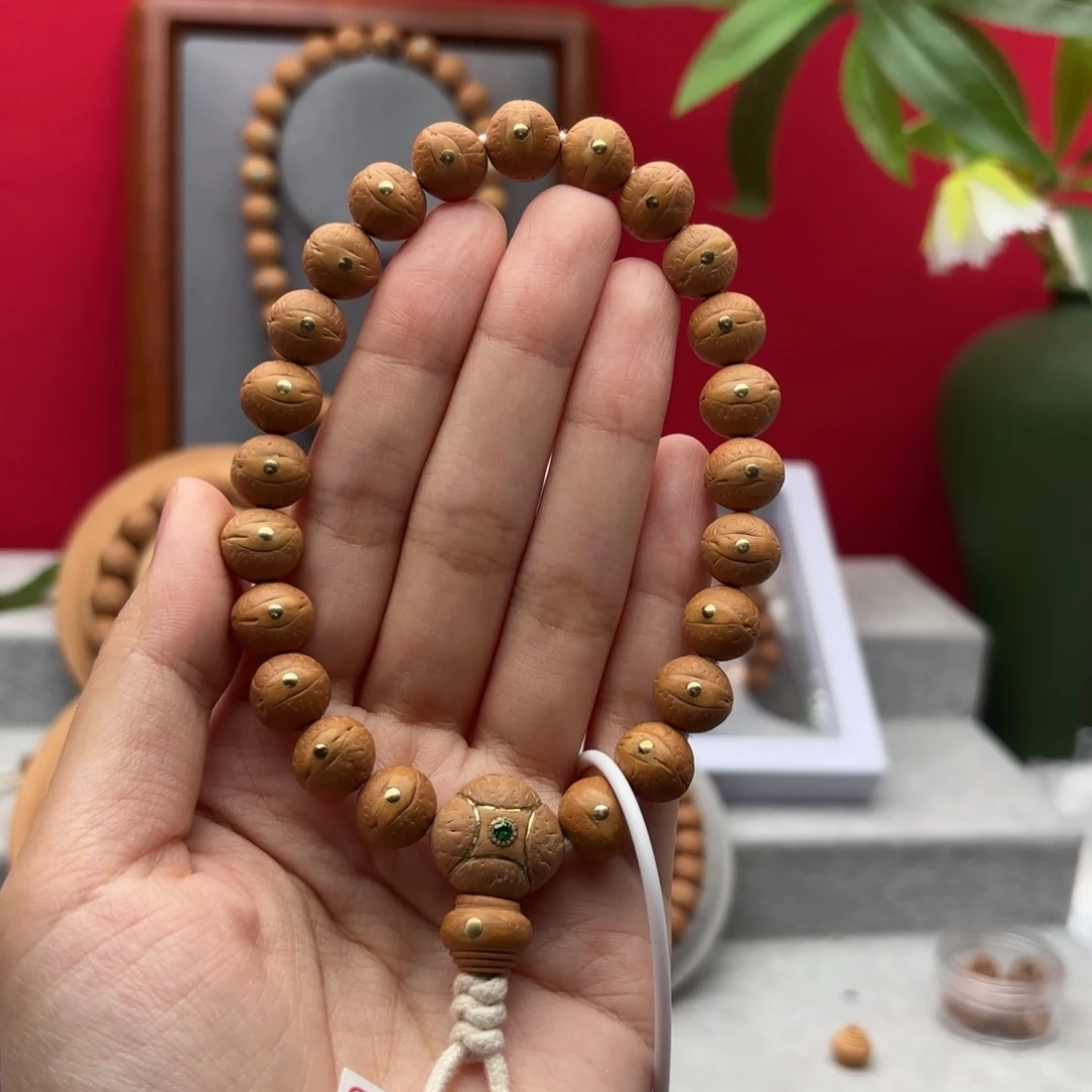凤眼菩提手串11.5左右铜钉镶嵌手串