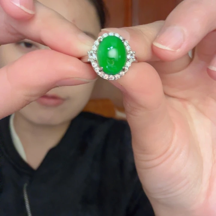 翡翠银S925镶嵌吊坠(不含链)戒指