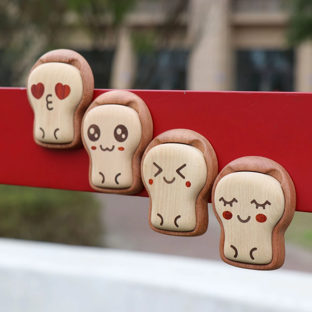 木希村吐司娃娃表情包实木创意萌可爱冰箱贴/微瑕