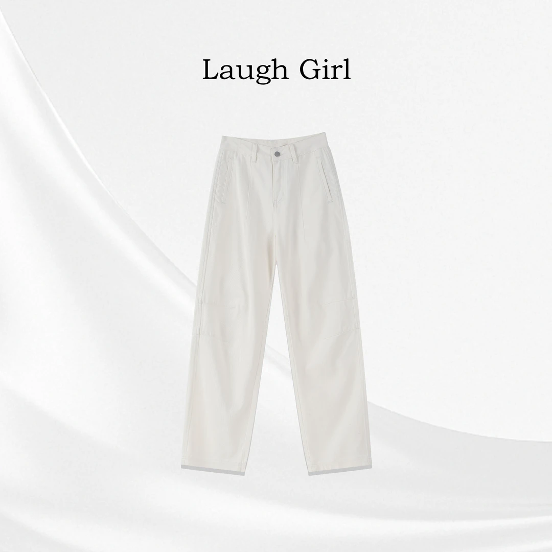 楚楚君Laugh girl【晨光漫步】美式垂感酷飒风牛仔裤高级感KL53067J