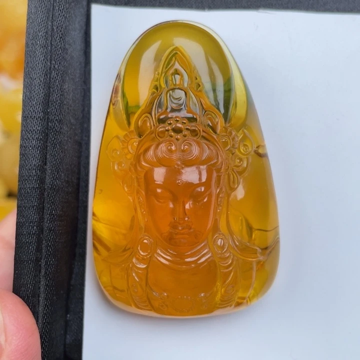 未镶嵌蜜蜡裸石蜜蜡观音吊坠