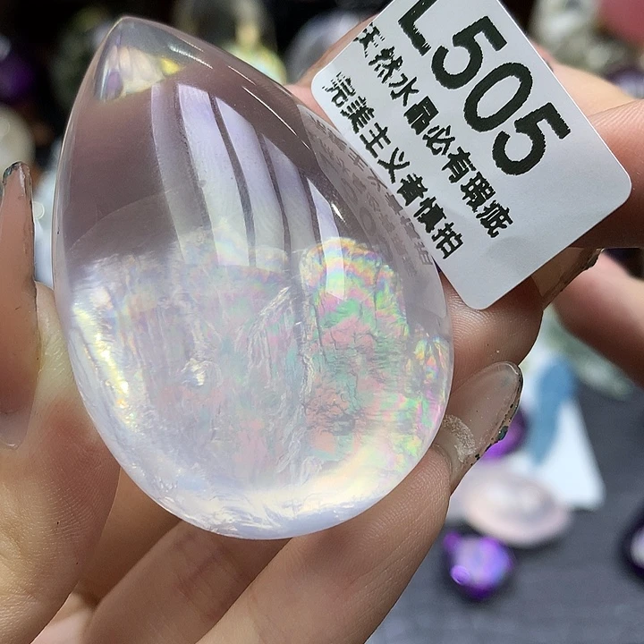 水晶珠宝半成品未镶嵌吊坠粉阿塞