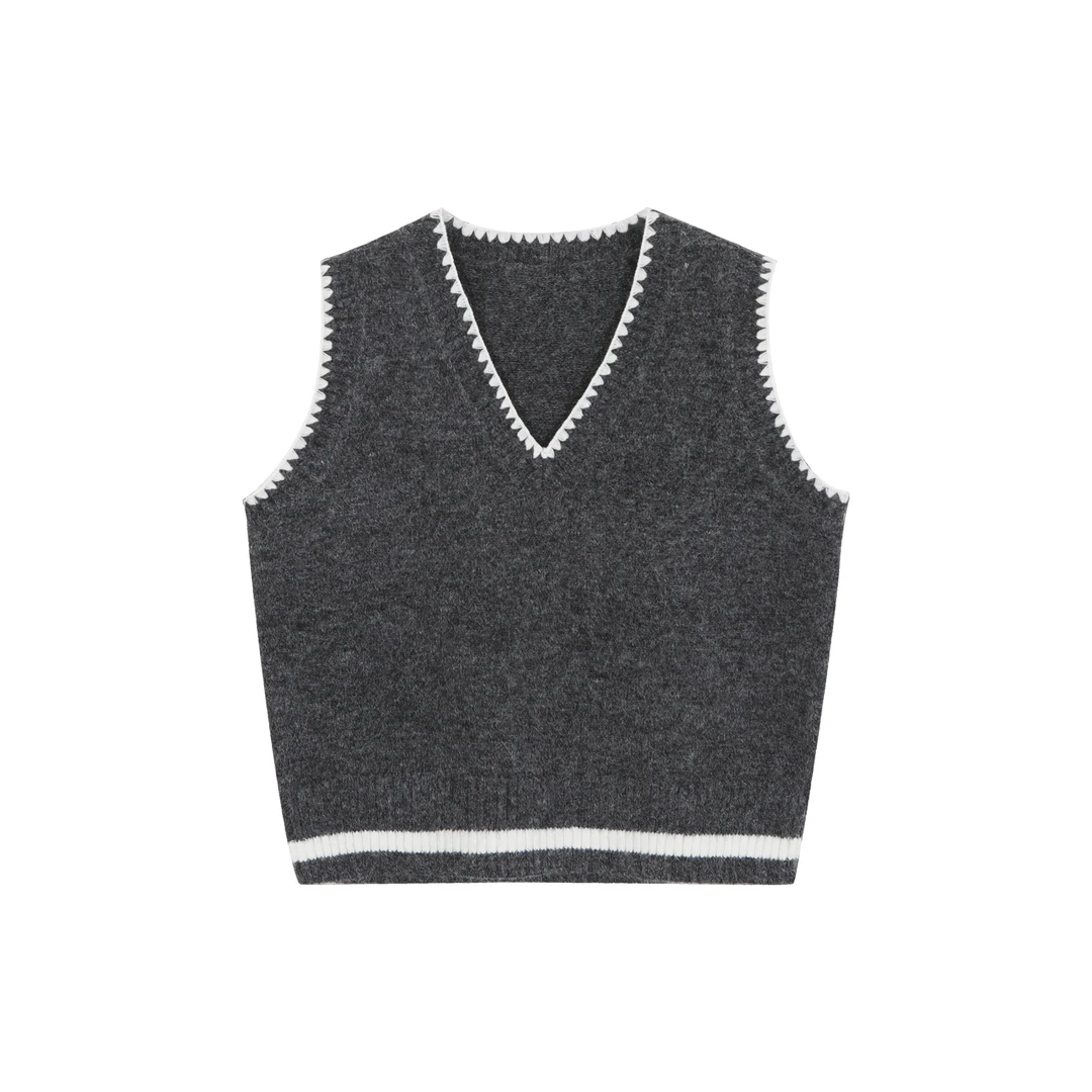 早秋法式上衣高级别致长袖宽松条纹衬衣经典马甲上衣套装Y3339