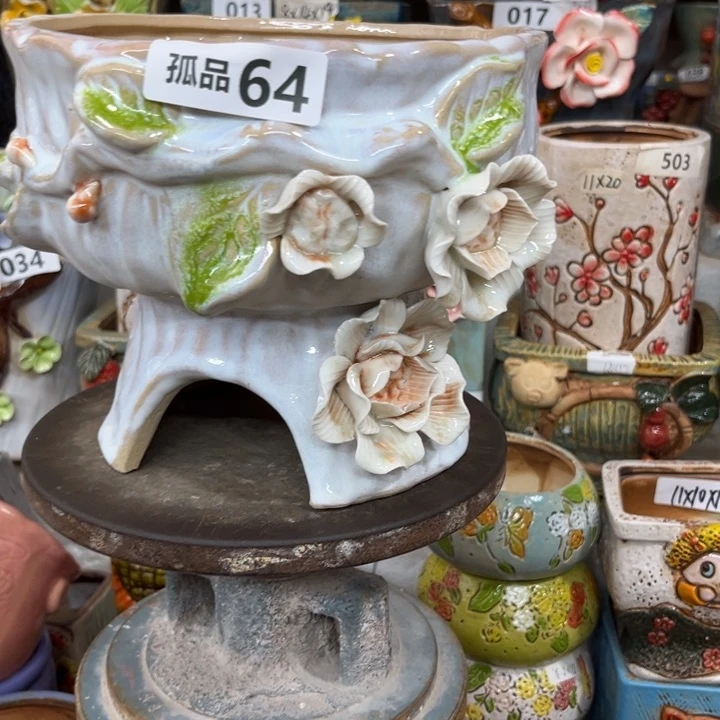 紫砂花盆粗陶材质多肉花盆