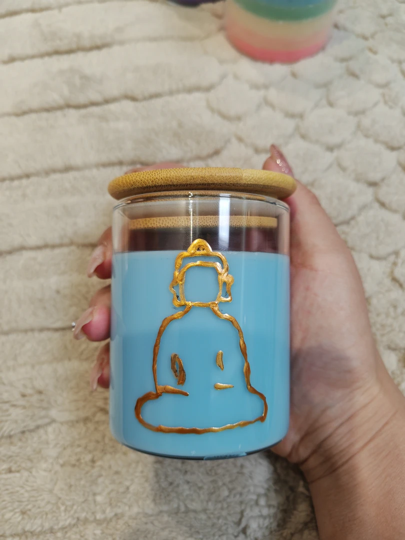 蓝药师燃灯手工香薰蜡烛