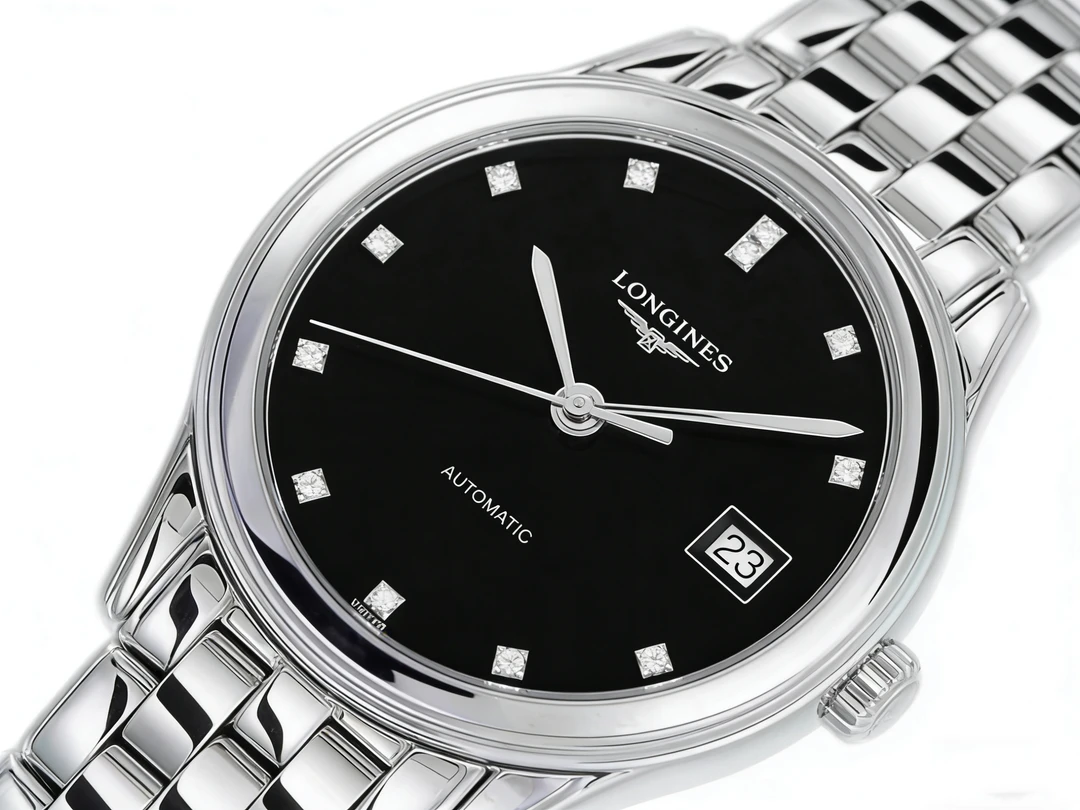 99新 Longines/浪琴 军旗/35.6mm/男表/精钢/黑盘/内钻/机械