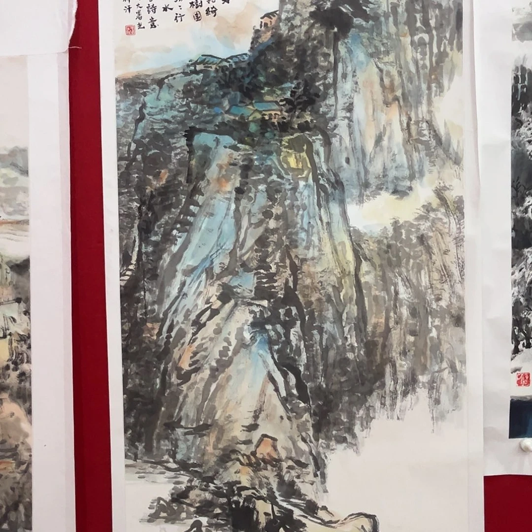 国画绘画作品多次参加全国100.50