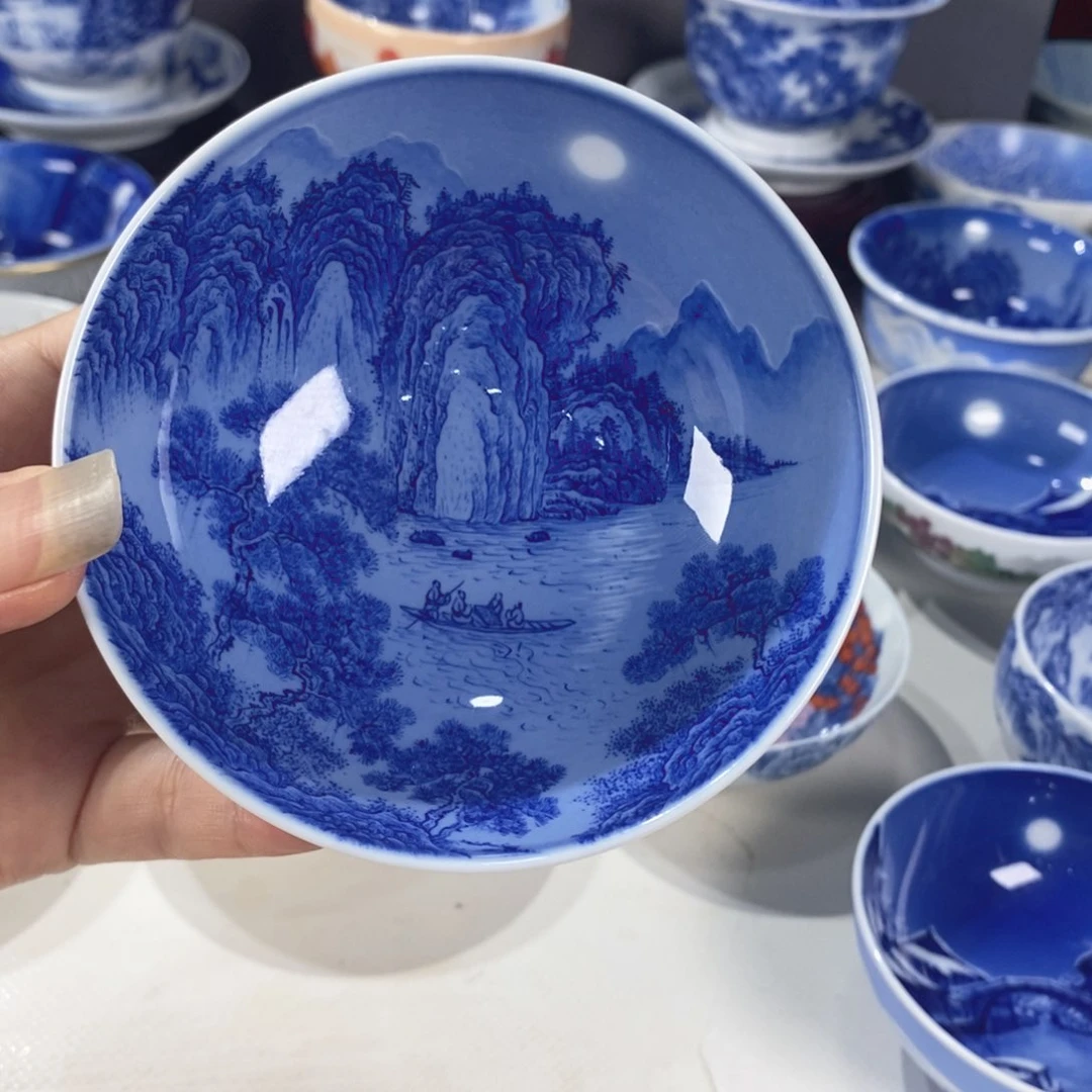 青花山水主人杯杯