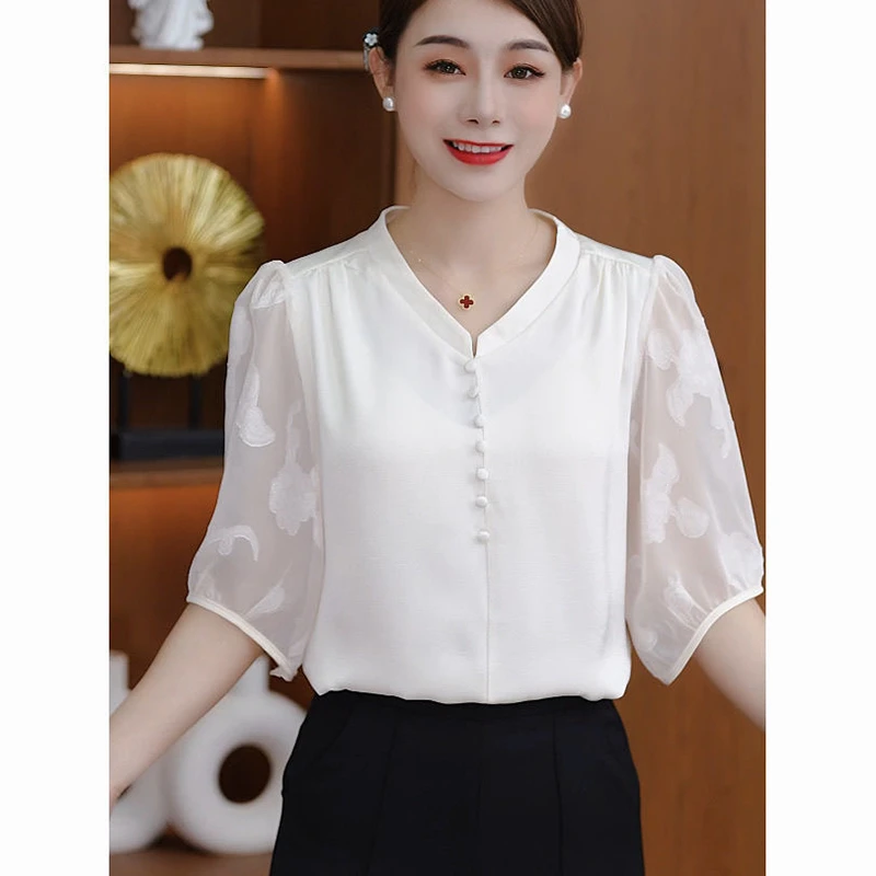 H 高级感夏季新款气质减龄洋气上衣轻奢风设计感百搭修身显瘦上衣