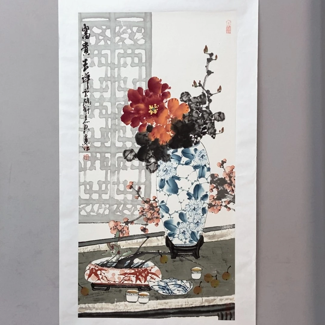 国画陈党明三尺真人真品