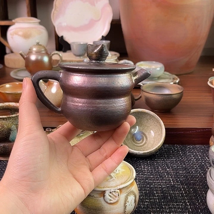 柴烧铁胎七彩马克壶