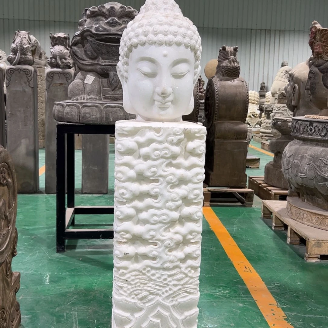 天然汉白玉，不包邮，佛首石柱一根