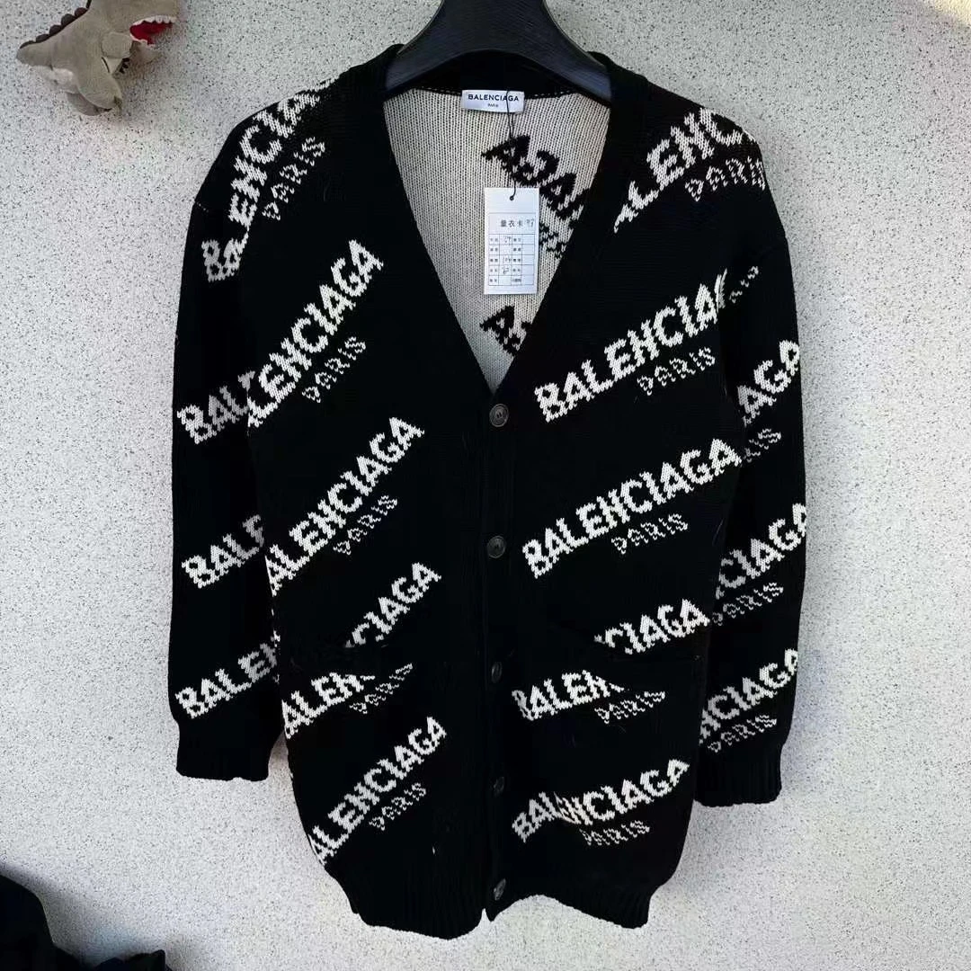 95新 Balenciaga/巴黎世家 黑色弹幕开衫/34码